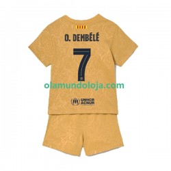 Camisola FC Barcelona Ousmane Dembele 7 Criança Equipamento Segundo 2022-2023 Manga Curta